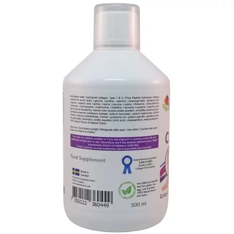 Swedish Nutra Collagen 10000mg Bovine 500ml Sugar-Free (marha kollagén, cukormentes)