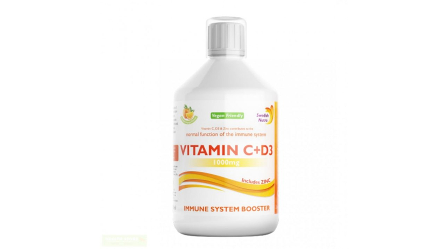 Swedish Nutra Vitamin C + D3 + Cink 500ml (folyékony vitamin koncentrátum)